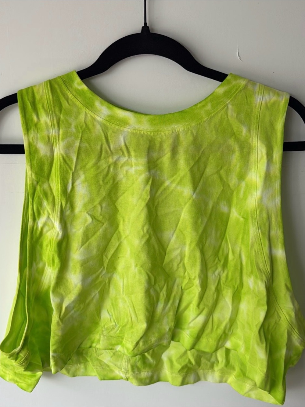 lululemon athletica Neon Lime Tie-Dye Cropped Tank